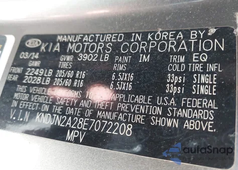 2014 Kia Soul from USA, damaged, VIN KNDJN2A28E7072208